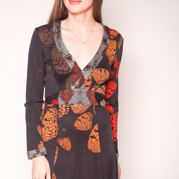 ISSA London Butterfly Wing Print Silk Dress - Picture 2 of 7